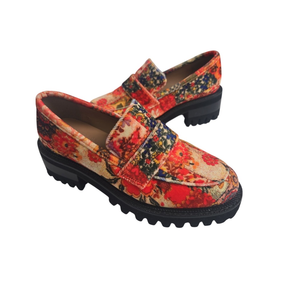 Aerosoles Aware Laura Ashley 5.5M Ronnie Women's Velvet Floral Loafers Slip-on